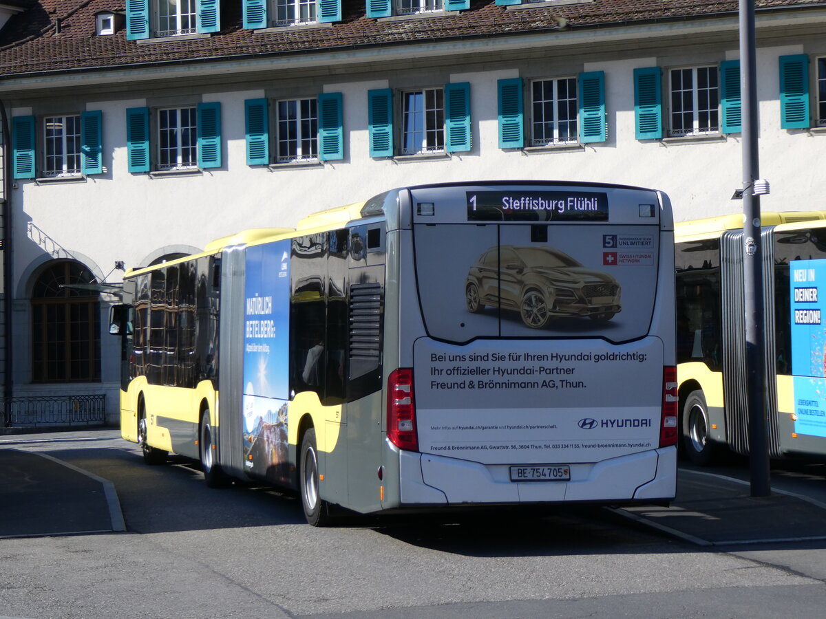 (274'137) - STI Thun - Nr. 705/BE 754'705 - Mercedes am 23. April 2025 beim Bahnhof Thun