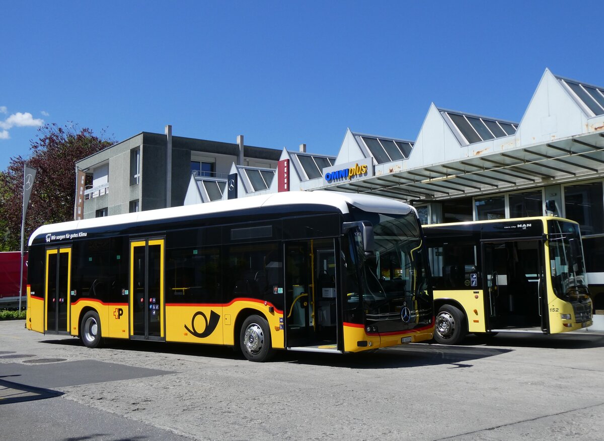 (274'383) - PostAuto Bern - BE 610'536/PID 12'125 - eMercedes am 30. April 2025 in Thun, Garage STI