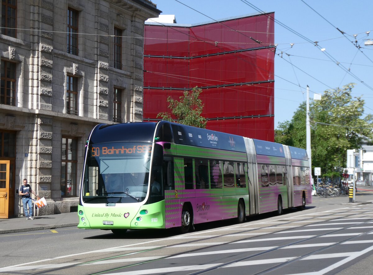 (274'406) - BVB Basel - Nr. 9103/BS 99'803 - eHess am 2. Mai 2025 beim Bahnhof Basel