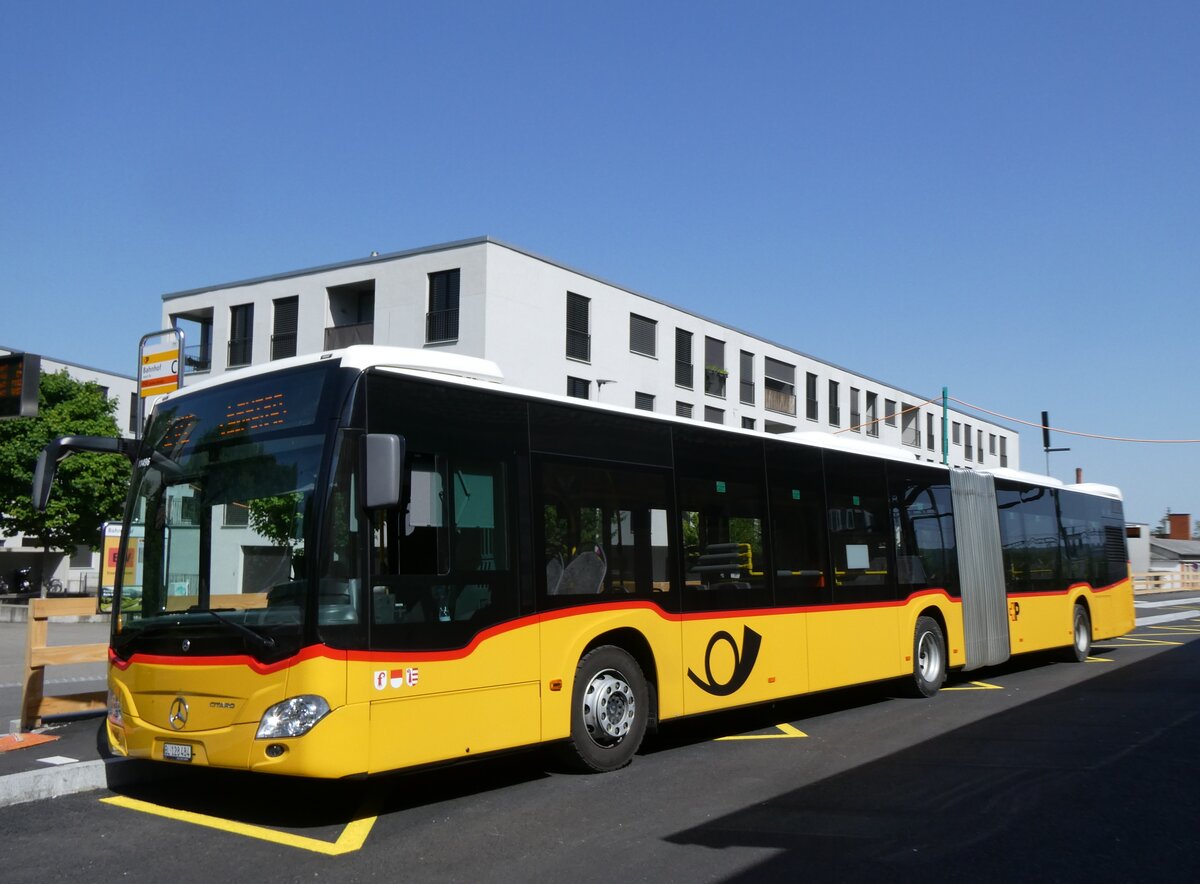(274'423) - PostAuto Nordschweiz - BL 128'484/PID 11'496 - Mercedes am 2. Mai 2025 beim Bahnhof Aesch