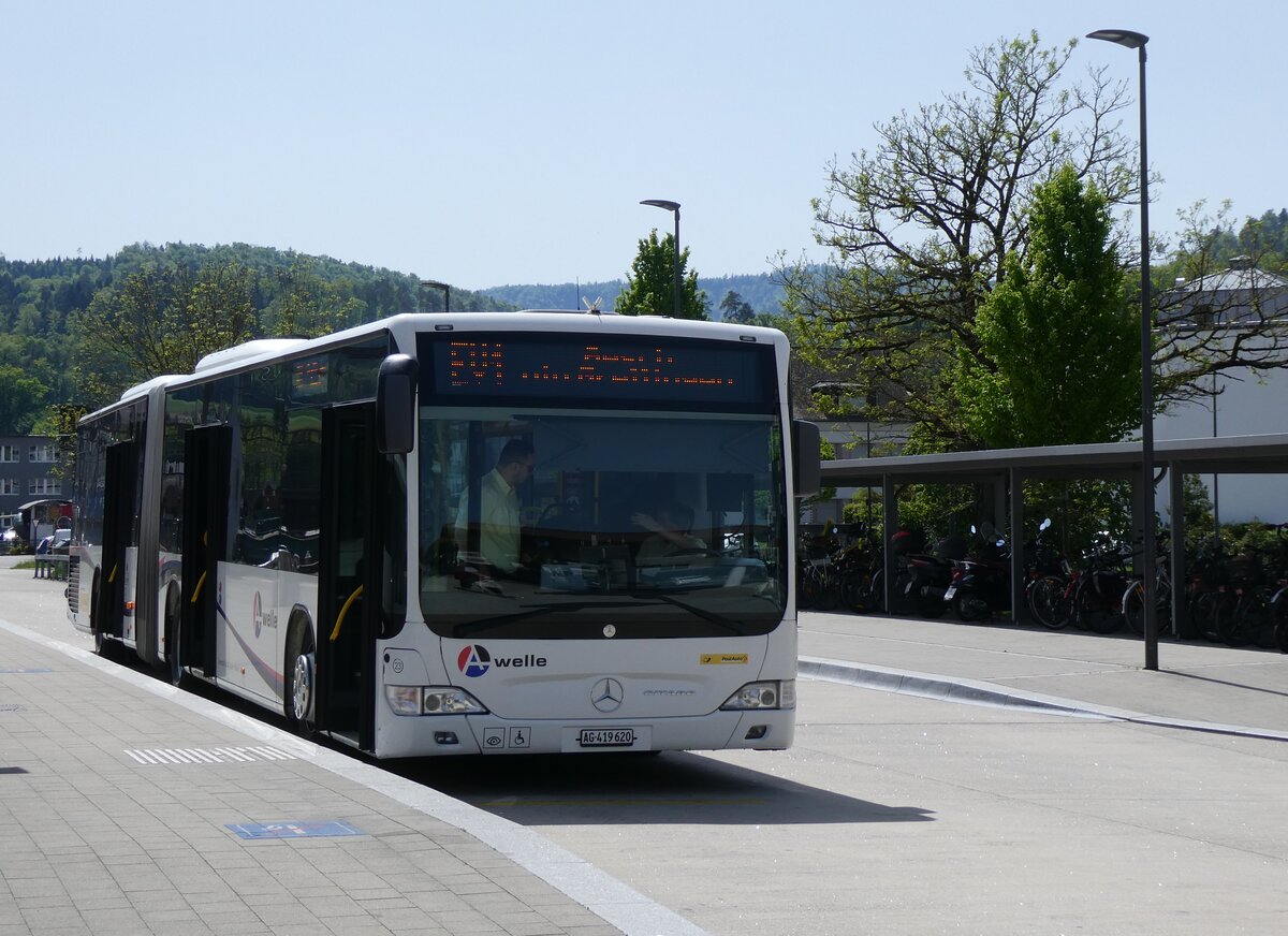 (274'466) - PostAuto Nordschweiz - Nr. 23/AG 419'620/PID 5541 - Mercedes (ex Indermhle, Rekingen Nr. 151; ex Twerenbold, Baden Nr. 23) am 2. Mai 2025 beim Bahnhof Laufen