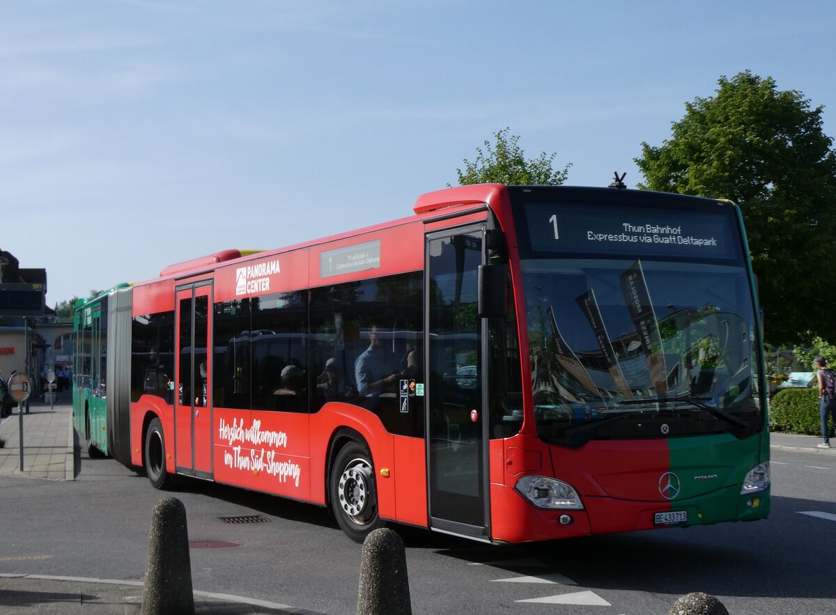 (274'505) - STI Thun - Nr. 713/BE 433'713 - Mercedes am 2. Mai 2025 beim Bahnhof Spiez