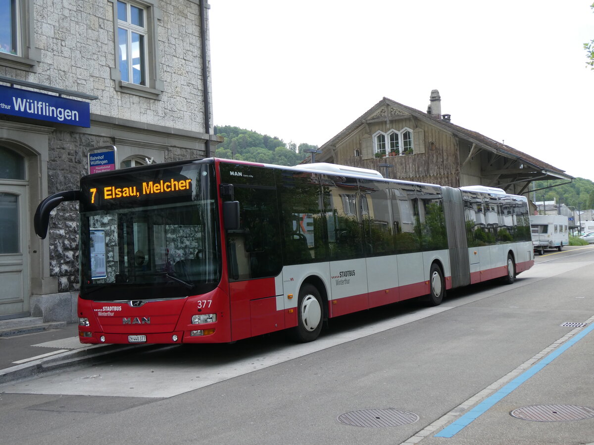 (274'634) - SW Winterthur - Nr. 377/ZH 440'377 - MAN am 3. Mai 2025 beim Bahnhof Winterthur Wlflingen