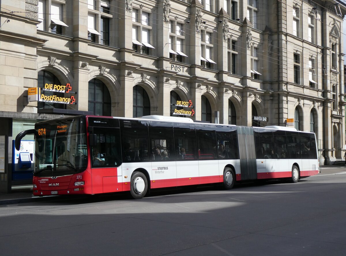 (274'644) - SW Winterthur - Nr. 371/ZH 730'371 - MAN am 3. Mai 2025 beim Hauptbahnhof Winterthur