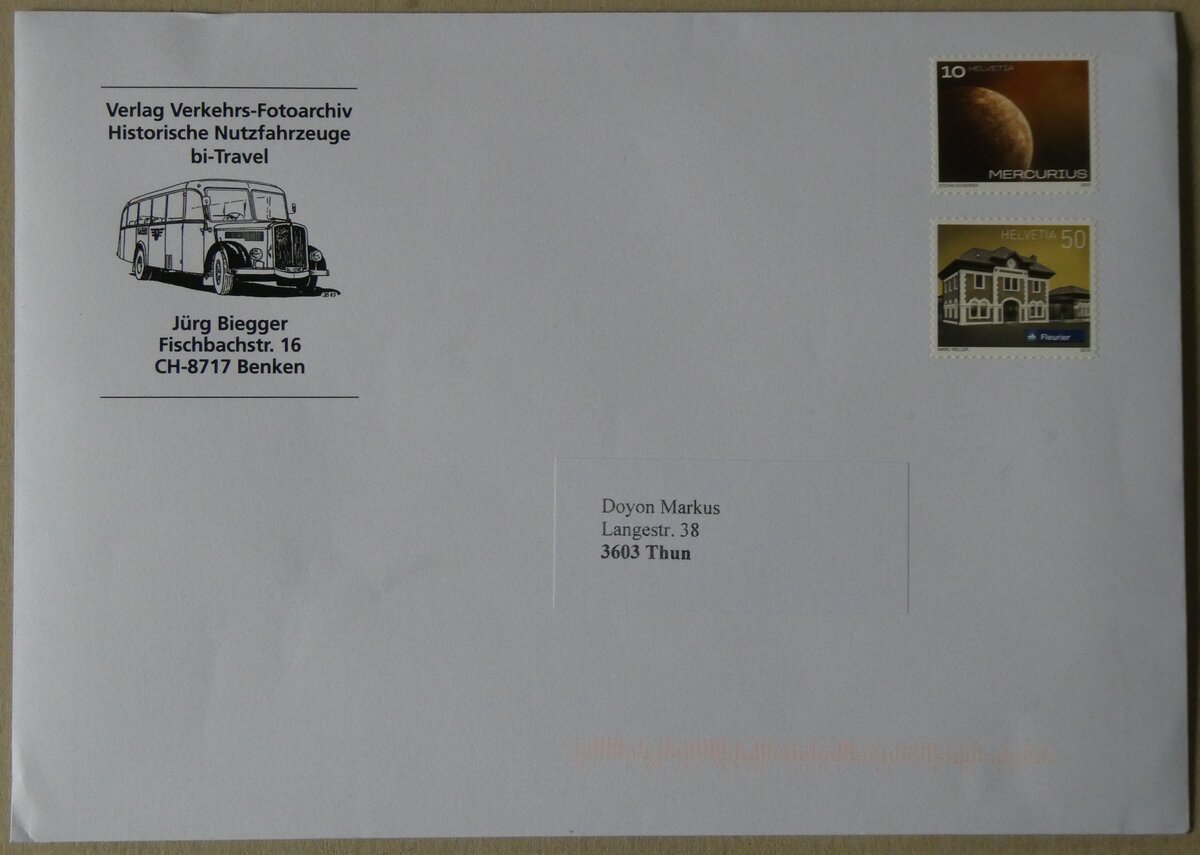 (274'663) - Biegger-Briefumschlag vom 5. Mai 2025 am 5. Mai 2025 in Thun