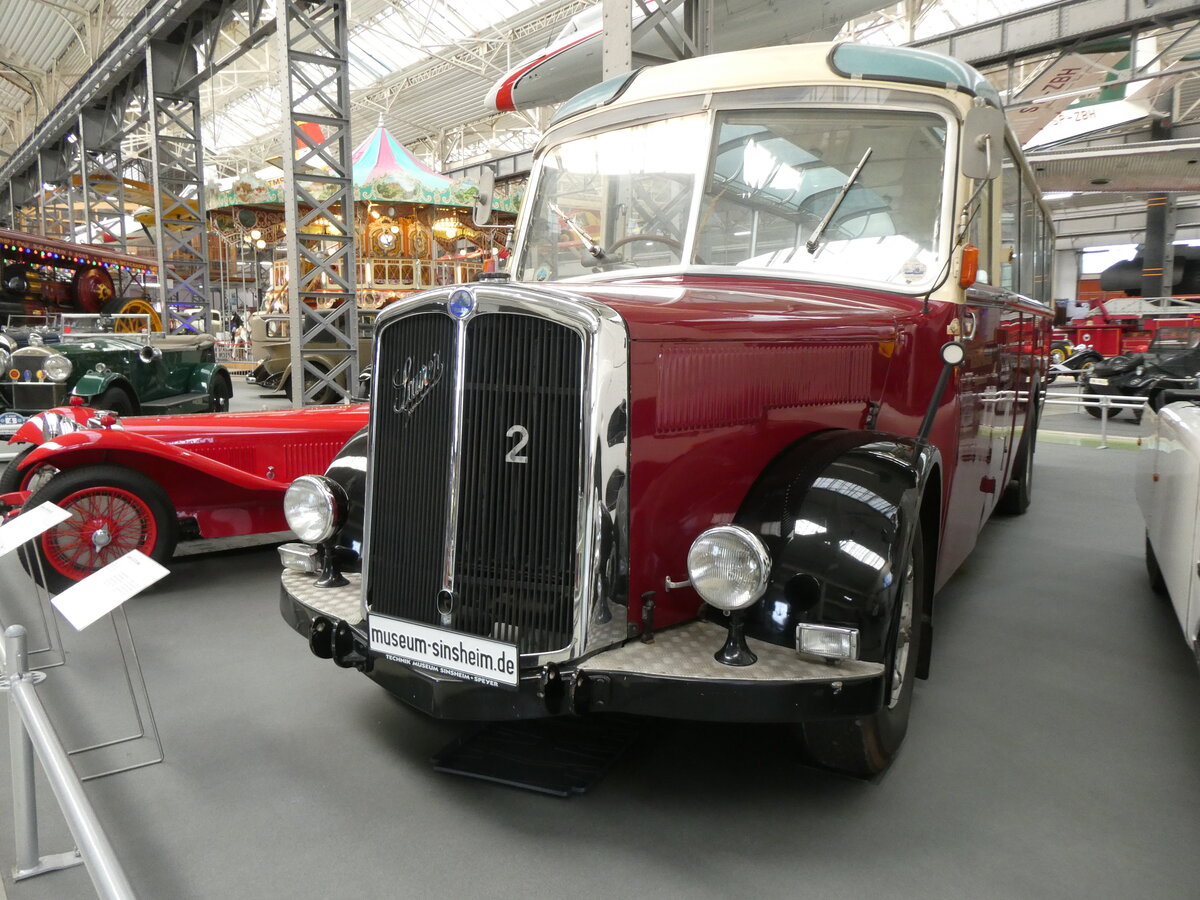 (275'479) - Museum, Sinsheim - Nr. 2 - Saurer/R&J (ex Renndienst-Fahrzeug; ex Solr&Fontana, CH-Ilanz) am 12. Mai 2025 in Speyer, Technik-Museum