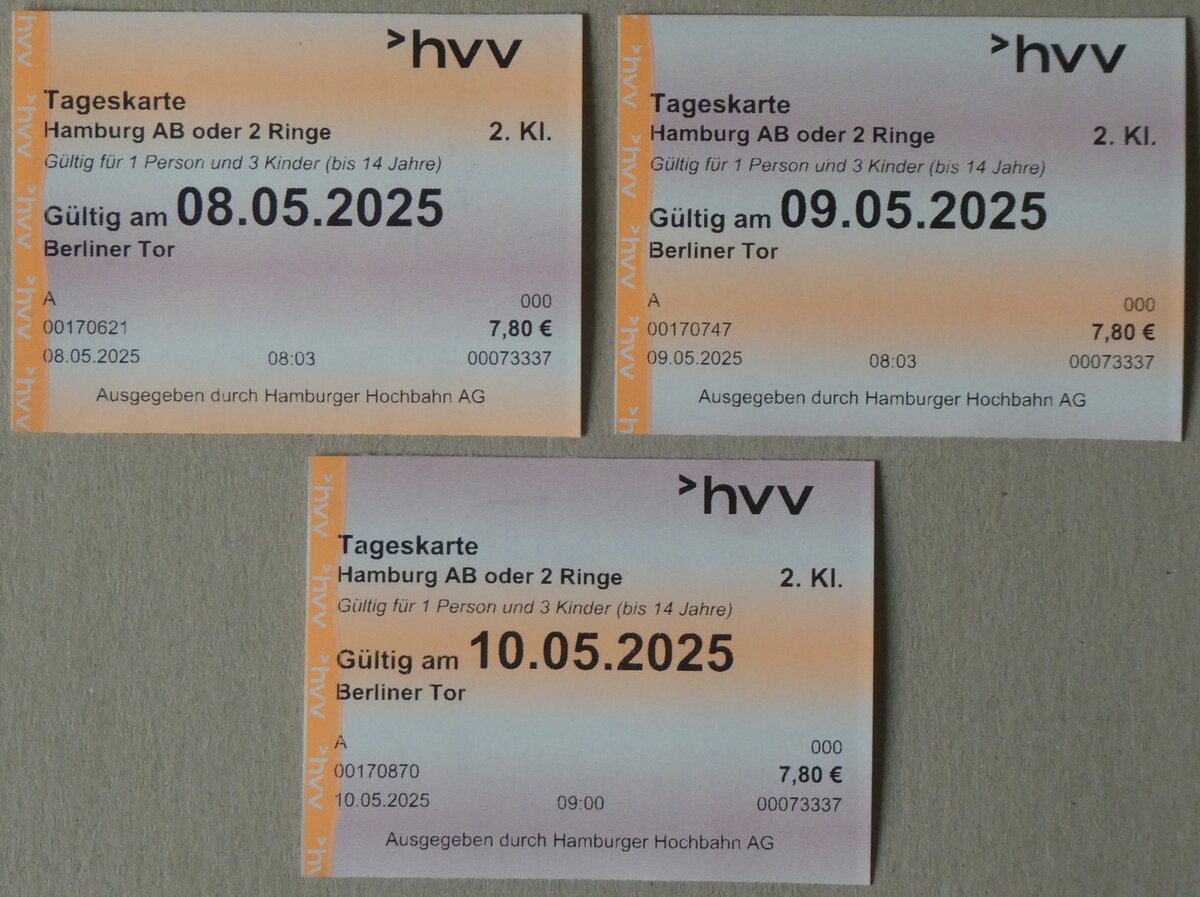 (275'545) - Aus Deutschland: hvv-Tageskarten am 13. Mai 2025 in Thun