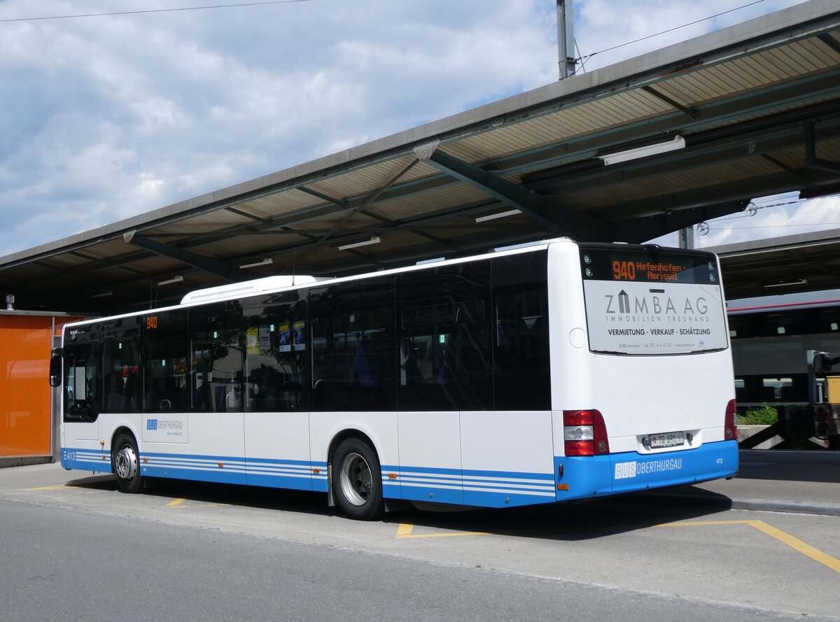 (275'593) - BOTG Amriswil - Nr. 413/TG 691 - MAN am 15. Mai 2025 beim Bahnhof Romanshorn