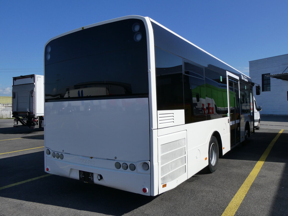 (275'699) - Interbus, Yverdon - Solaris (ex HLB Hofstein/D Nr. 701; ex SiMobil, I-Kastelruth Nr. 1251; ex SAD Bozen/I Nr. 1251) am 18. Mai 2025 in Kerzers, Interbus