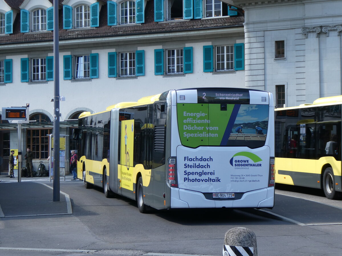 (275'711) - STI Thun - Nr. 721/BE 904'721 - Mercedes am 19. Mai 2025 beim Bahnhof Thun
