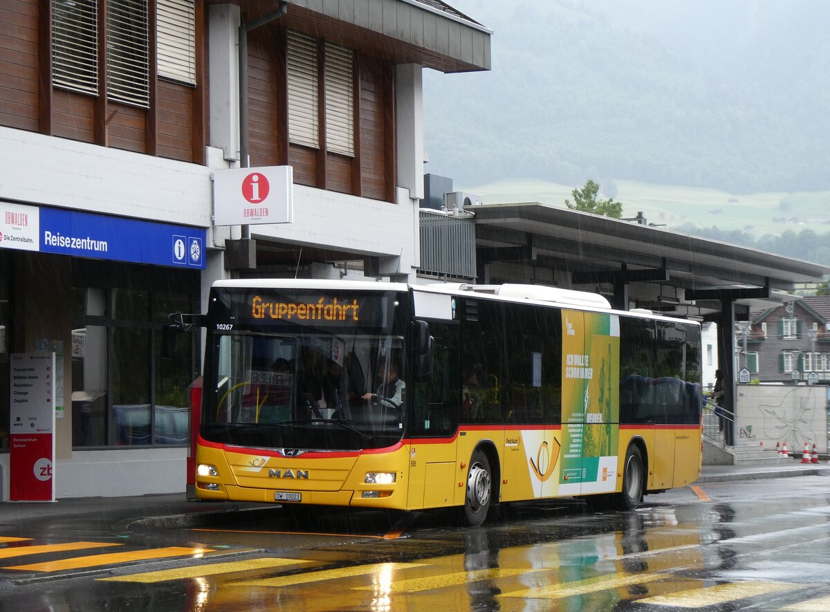 (275'762) - PostAuto Zentralschweiz - Nr. 505/OW 10'023/PID 10'267 - MAN (ex Nr. 4; ex Dillier, Sarnen Nr. 4) am 23. Mai 2025 beim Bahnhof Sarnen