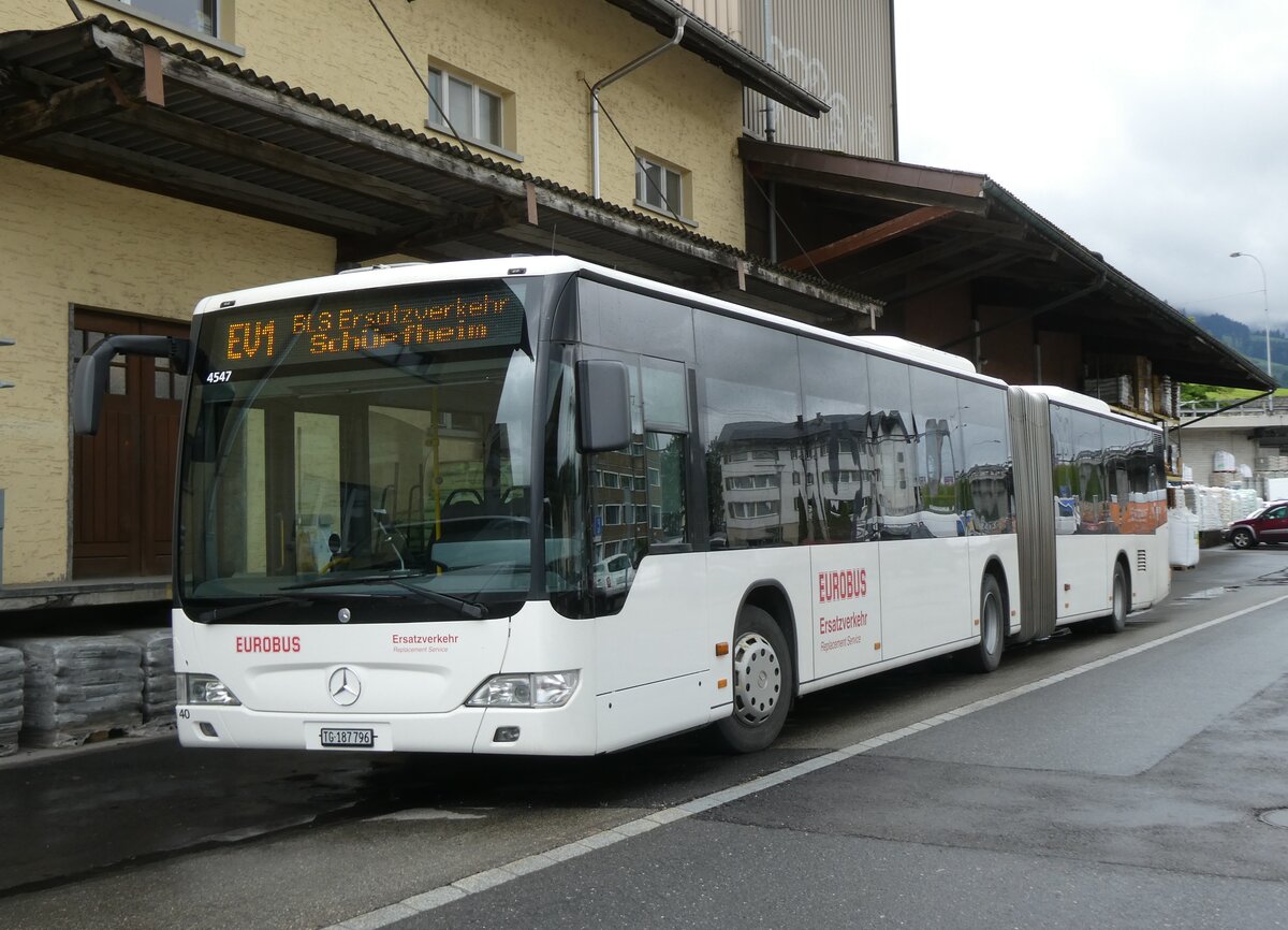 (275'837) - Eurobus, Arbon - Nr. 40/TG 187'796/PID 4547 - Mercedes (ex Nr. 13) am 26. Mai 2025 beim Bahnhof Schpfheim