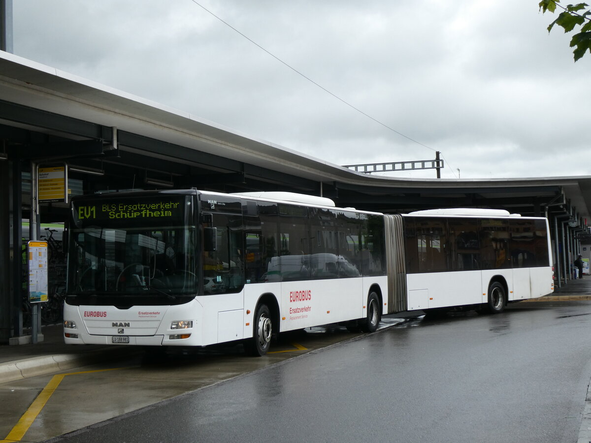 (275'839) - Hfliger, Sursee - Nr. 7/LU 188'981 - MAN ex St. Gallerbus, St. Gallen Nr. 298) am 26. Mai 2025 beim Bahnhof Schpfheim