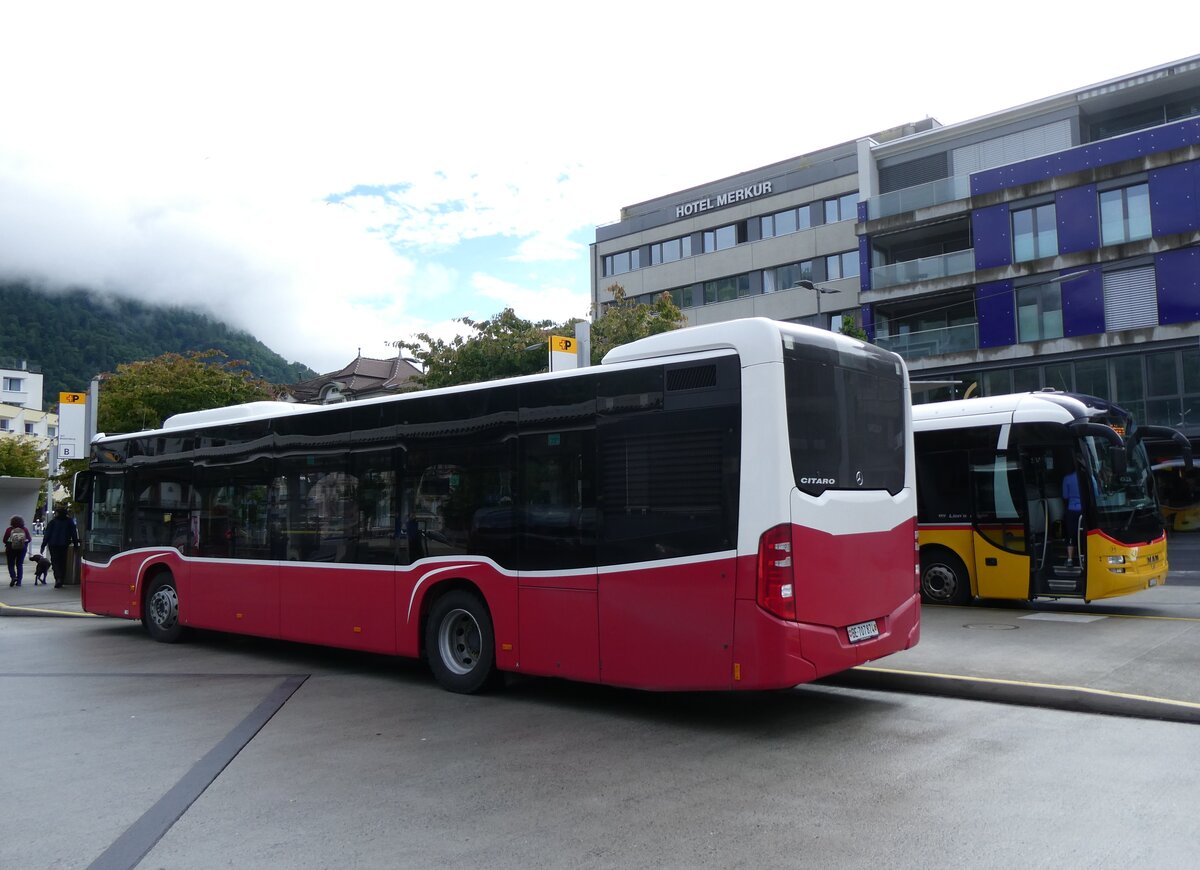 (275'894) - PostAuto Bern - BE 707'874/PID 12'319 - Mercedes (ex Wiener Linien, A-Wien Nr. 8163) am 29. Mai 2025 beim Bahnhof Interlaken West