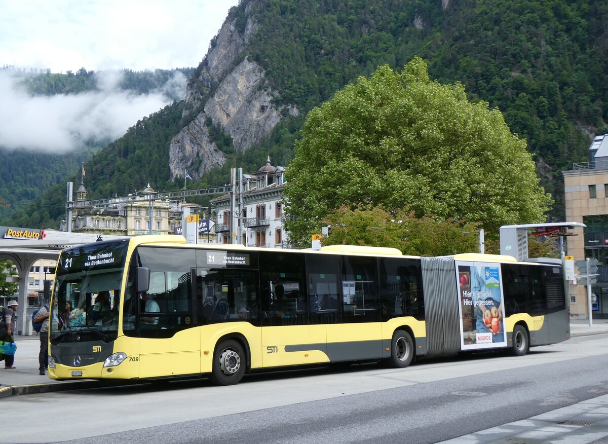 (275'910) - STI Thun - Nr. 709/BE 865'709 - Mercedes am 29. Mai 2025 beim Bahnhof Interlaken West