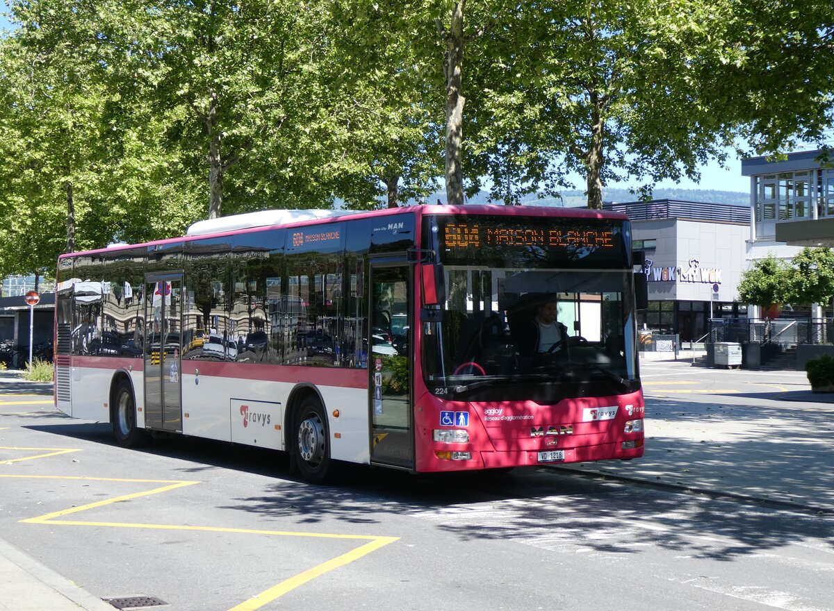 (275'997) - TRAVYS Yverdon - Nr. 224/VD 1218 - MAN am 30. Mai 2025 beim Bahnhof Yverdon