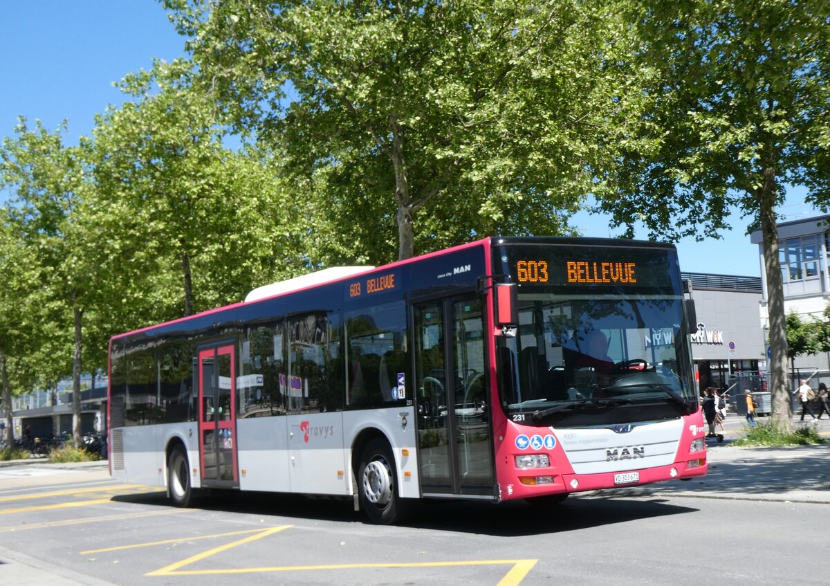 (276'024) - TRAVYS Yverdon - Nr. 231/VD 303'671 - MAN am 30. Mai 2025 beim Bahnhof Yverdon