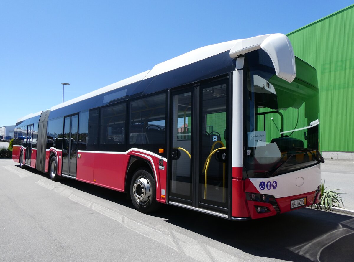 (276'052) - Aus Oesterreich: PostBus - MN 04'592 (BD 15'715) - Solaris am 30. Mai 2025 in Kerzers, Interbus (deutsches Kennzeichen)