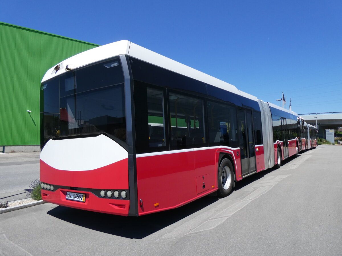 (276'054) - Aus Oesterreich: PostBus - MN 04'592 (BD 15'715) - Solaris am 30. Mai 2025 in Kerzers, Interbus (deutsches Kennzeichen)