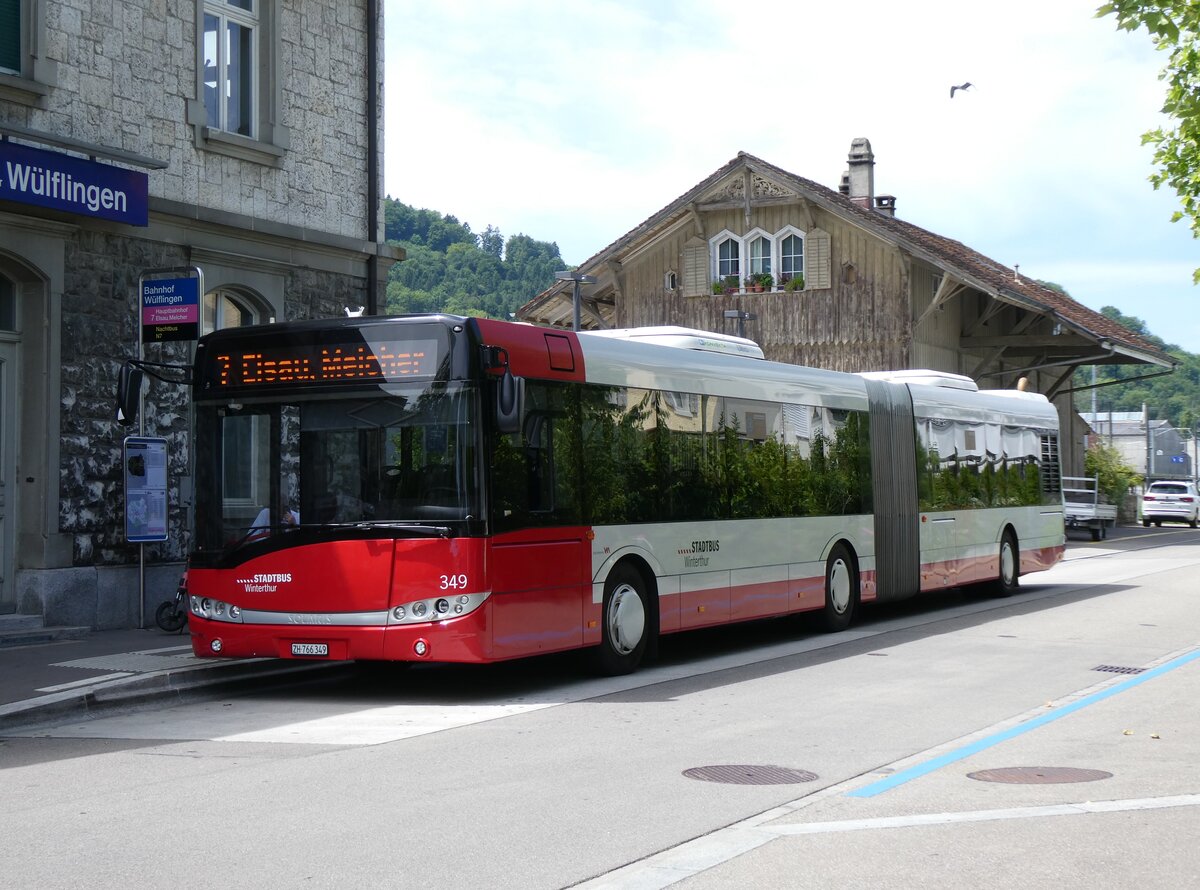 (276'149) - SW Winterthur - Nr. 349/ZH 766'349 - Solaris am 31. Mai 2025 beim Bahnhof Winterthur Wlflingen