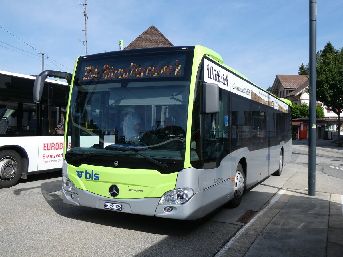 (276'165) - Busland, Burgdorf - Nr. 126/BE 891'126 - Mercedes am 1. Juni 2025 beim Bahnhof Langnau