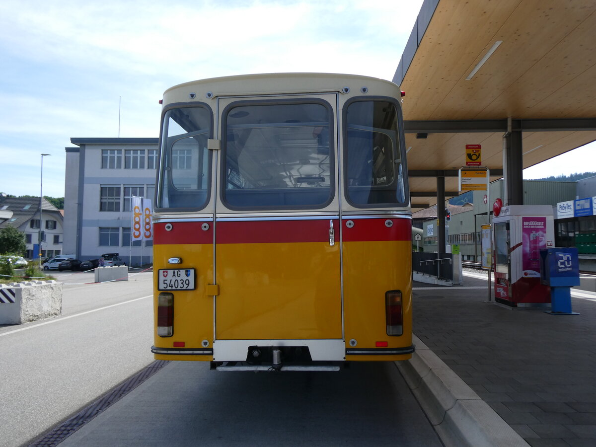 (276'190) - Birchler, Remetschwil - AG 54'039 - FBW/Tscher (ex Gerber, Winkel; ex Eggenberger, Mriken; ex Tanner, Bubendorf; ex P 24'803) am 1. Juni 2025 beim Bahnhof Biglen