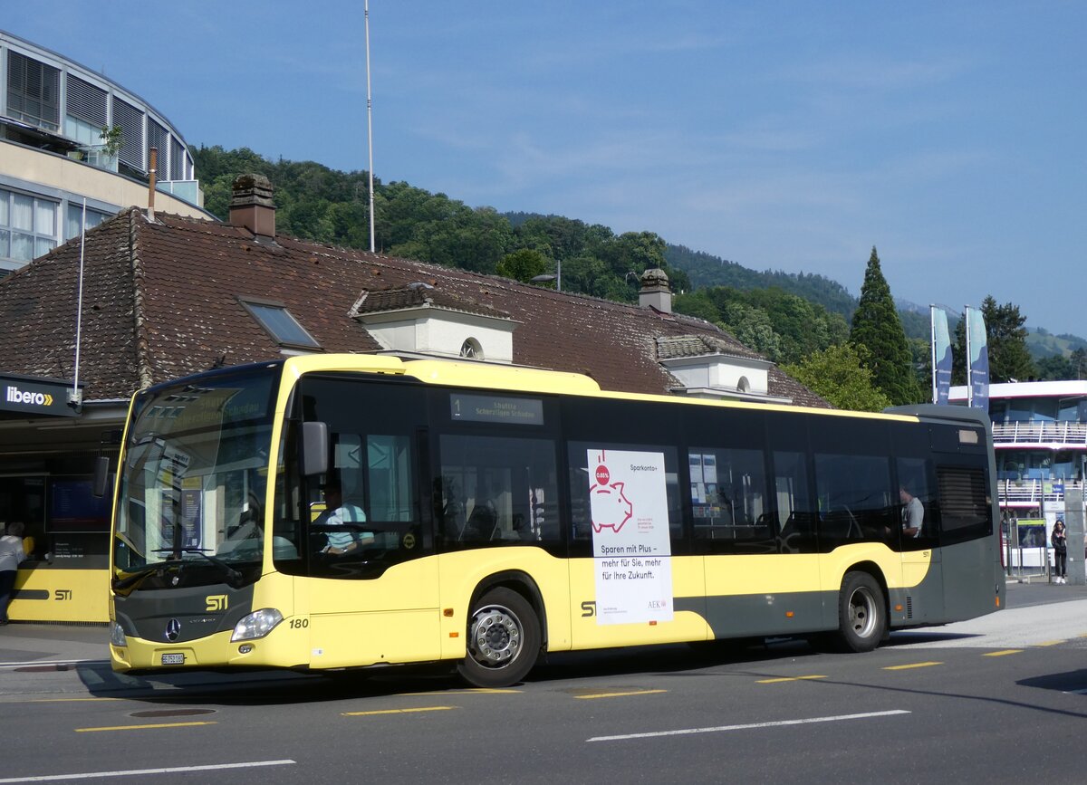 (276'546) - STI Thun - Nr. 180/BE 752'180 - Mercedes am 9. Juni 2025 beim Bahnhof Thun