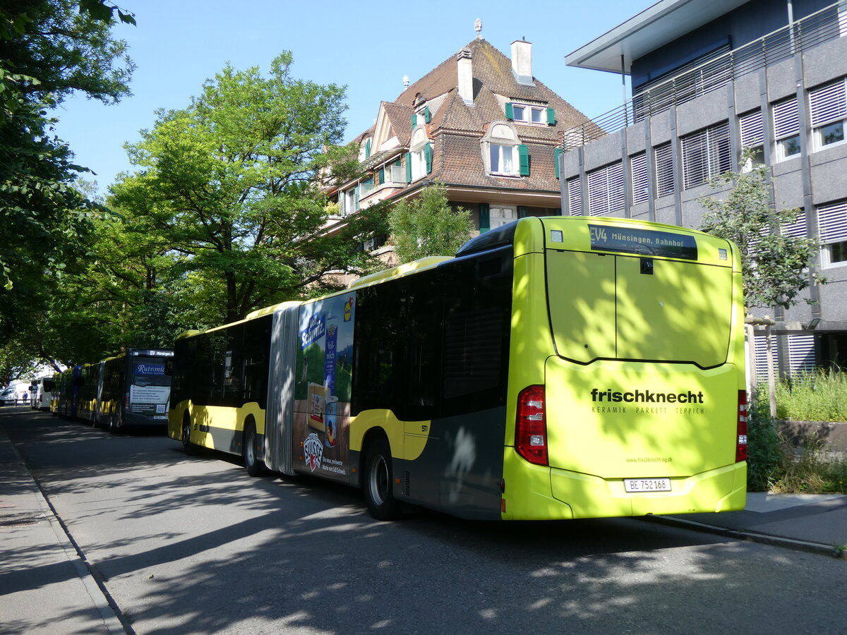 (276'561) - STI Thun - Nr. 168/BE 752'168 - Mercedes am 13. Juni 2025 beim Bahnhof Thun (Kante X)