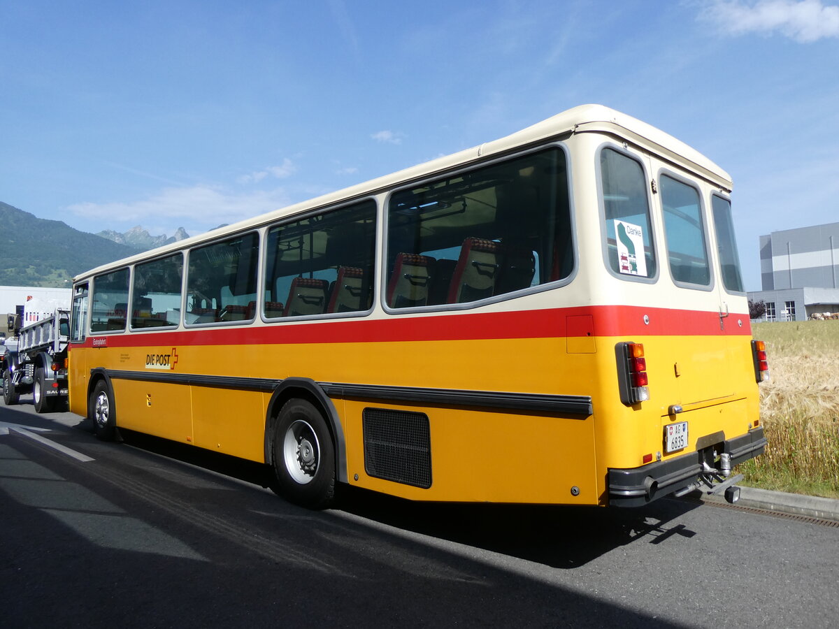 (276'615) - Gautschi, Suhr - AG 6835 - Saurer/Tscher (ex Ltscher, Neuheim Nr. 200/PID 2525; ex Cartek, Regensdorf; ex P 25'822) am 14. Juni 2025 in Aigle, Kolly SA