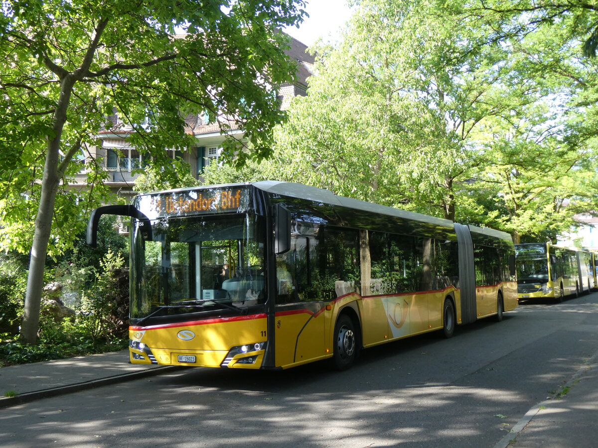 (276'775) - Steiner, Ortschwaben - Nr. 11/BE 26'023/PID 11'456 - Solaris am 15. Juni 2025 beim Bahnhof Thun (Kante X)