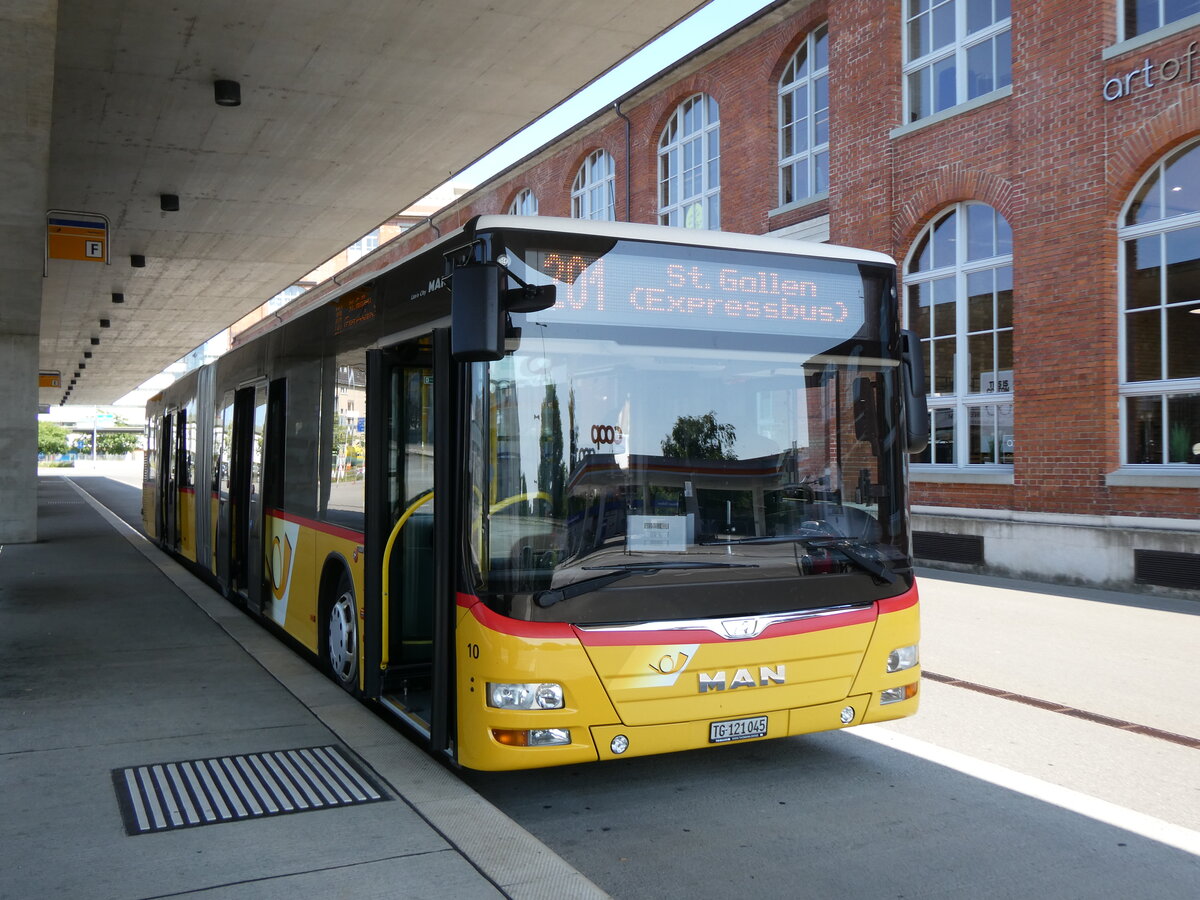 (276'852) - Eurobus, Arbon - Nr. 10/TG 121'045/PID 10'451 - MAN am 17. Juni 2025 in Arbon, Bushof
