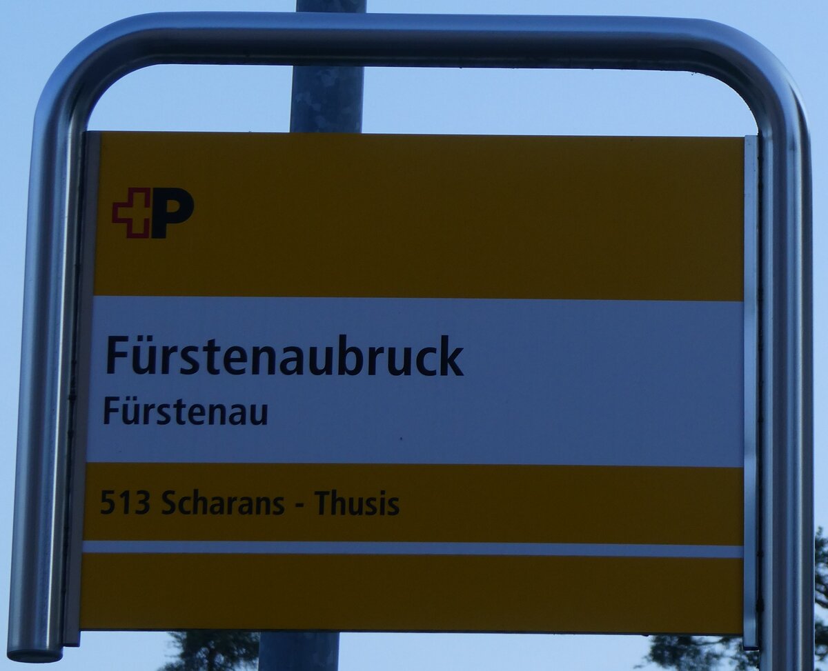 (276'979) - +P-Haltestellenschild - Frstenau, Frstenaubruck - am 19. Juni 2025