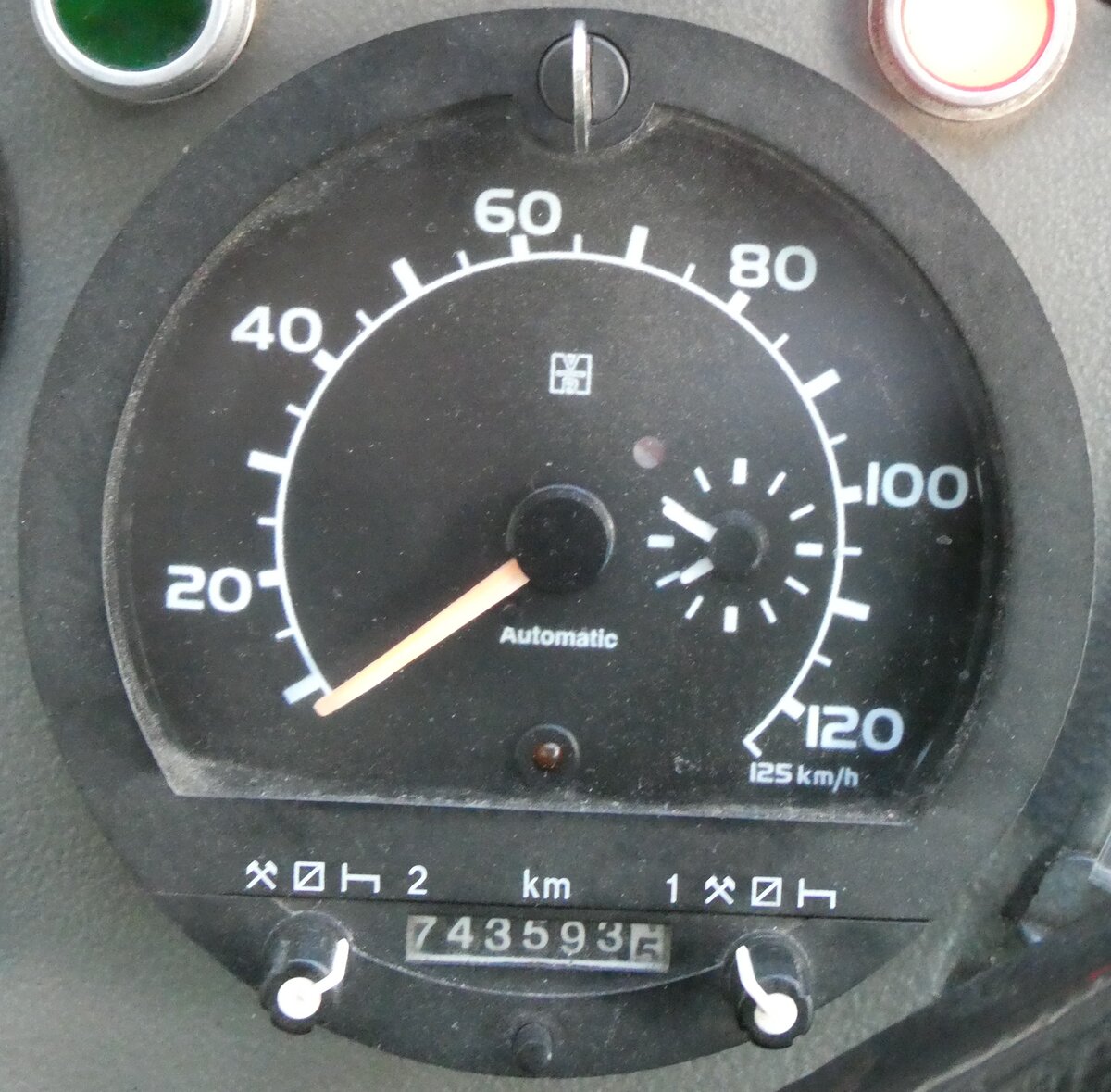 (277'068) - Gaudenz, Andeer - GR 1866 - Saurer/R&J (ex Mark, Andeer PID 2824; ex PostAuto Graubnden; ex P 24'350) am 19. Juni 2025 in Andeer, Garage (Detailaufnahme - 743'593,5 Kilometer)