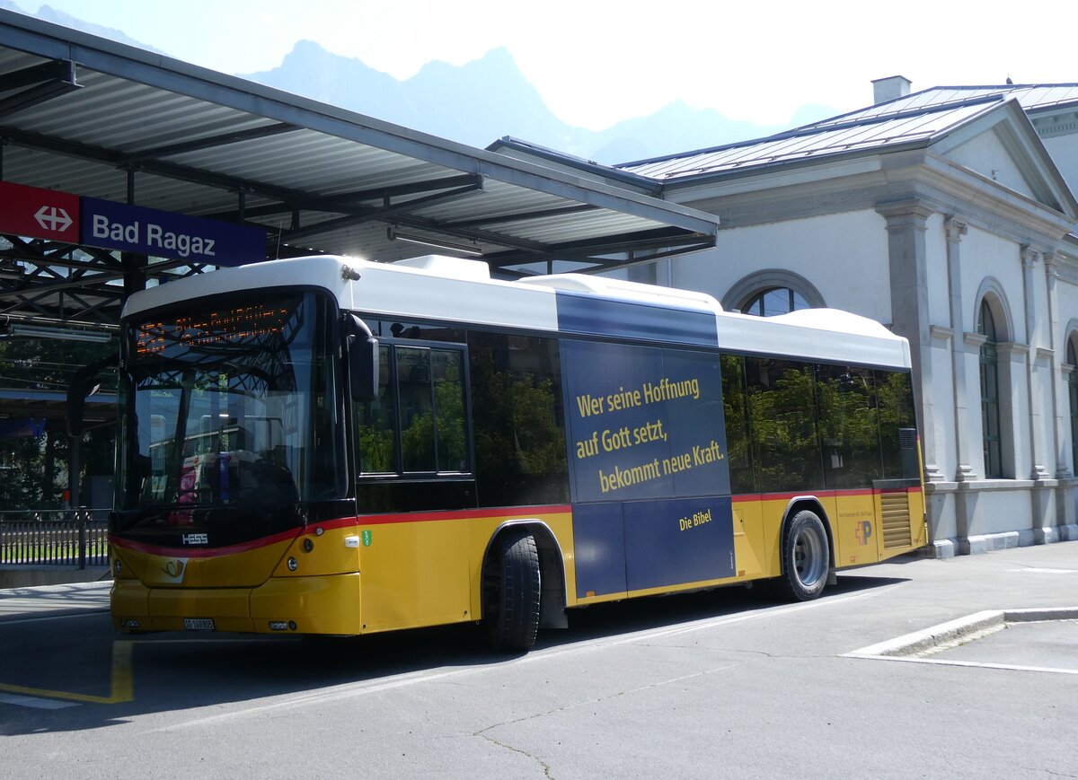 (277'105) - Gessinger, Bad Ragaz - SG 149'805/PID 10'416 - Scania/Hess am 20. Juni 2025 beim Bahnhof Bad Ragaz
