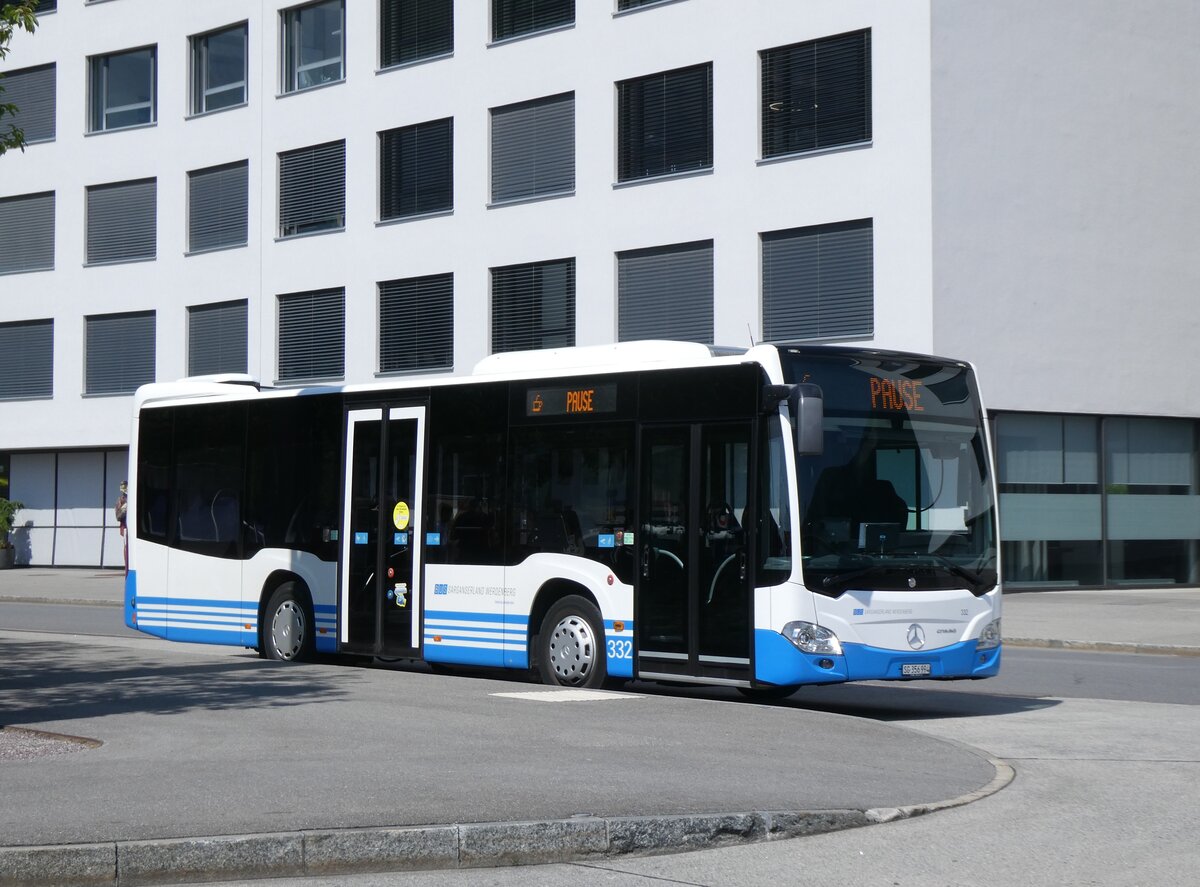 (277'129) - BSW Sargans - Nr. 332/SG 356'994 - Mercedes am 20. Juni 2025 beim Bahnhof Sargans