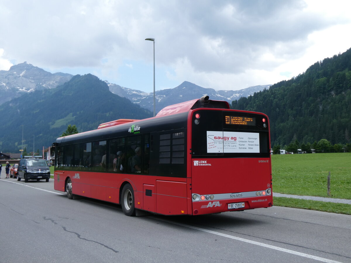 (277'197) - AFA Adelboden - Nr. 51/BE 25'802 - Solaris am 21. Juni 2025 in Lenk, Bern.Kant.Jodlerfest