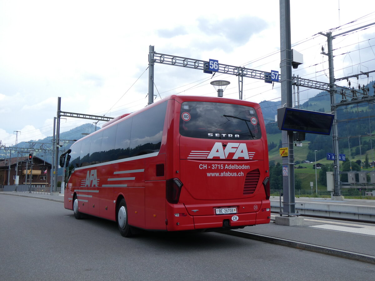 (277'208) - AFA Adelboden - Nr. 26/BE 26'708 - Setra am 21. Juni 2025 beim Bahnhof Zweisimmen