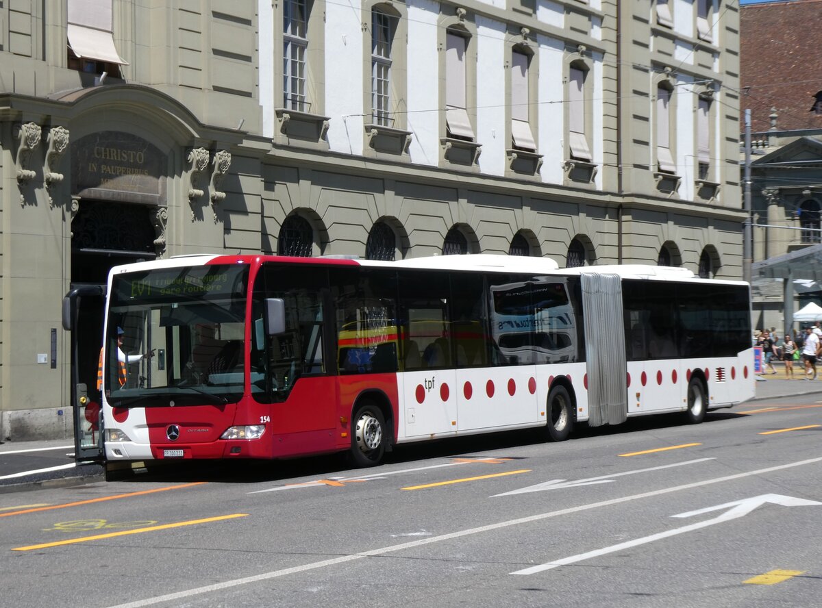 (277'323) - TPF Fribourg - Nr. 154/FR 300'231 - Mercedes am 28. Juni 2025 beim Bahnhof Bern