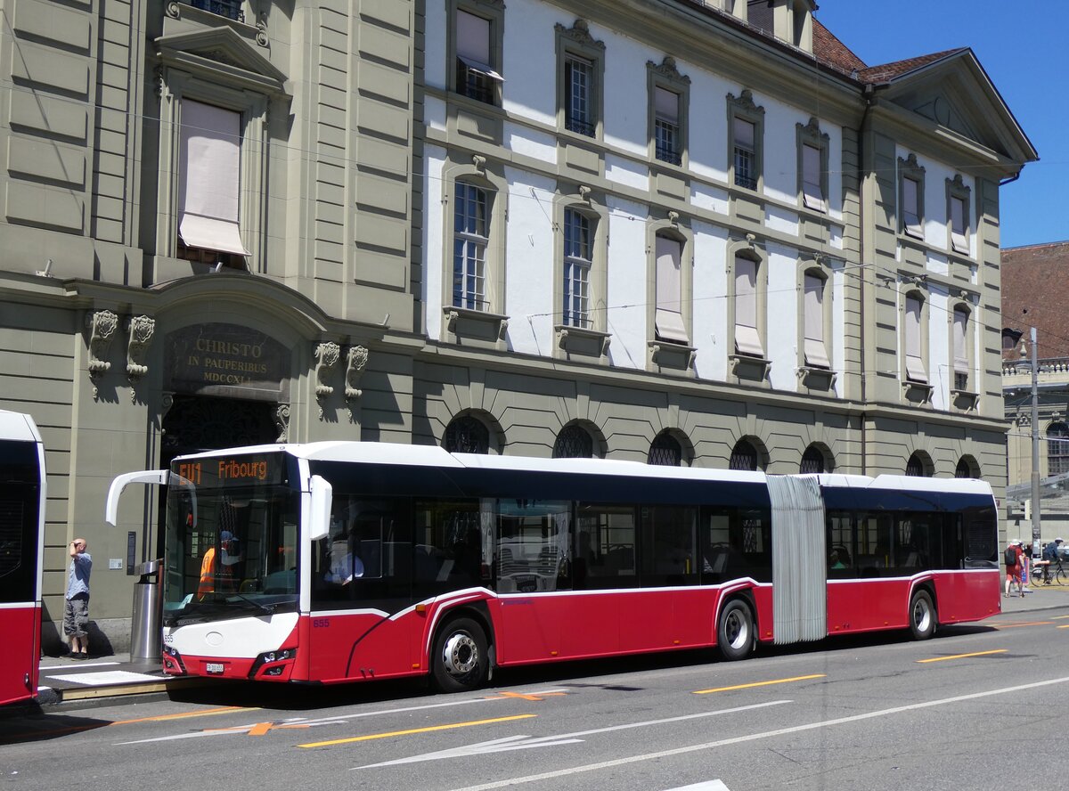 (277'332) - Intertours, Domdidier - Nr. 655/FR 300'655 - Solaris (ex PostBus/A BD 15'720) am 28. Juni 2025 beim Bahnhof Bern