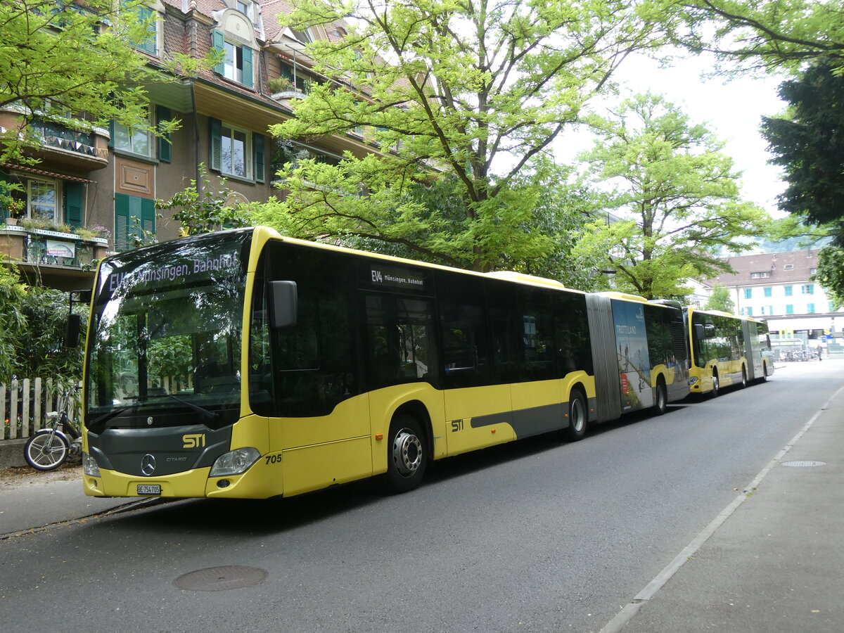 (277'354) - STI Thun - Nr. 705/BE 754'705 - Mercedes am 30. Juni 2025 beim Bahnhof Thun (Kante X)