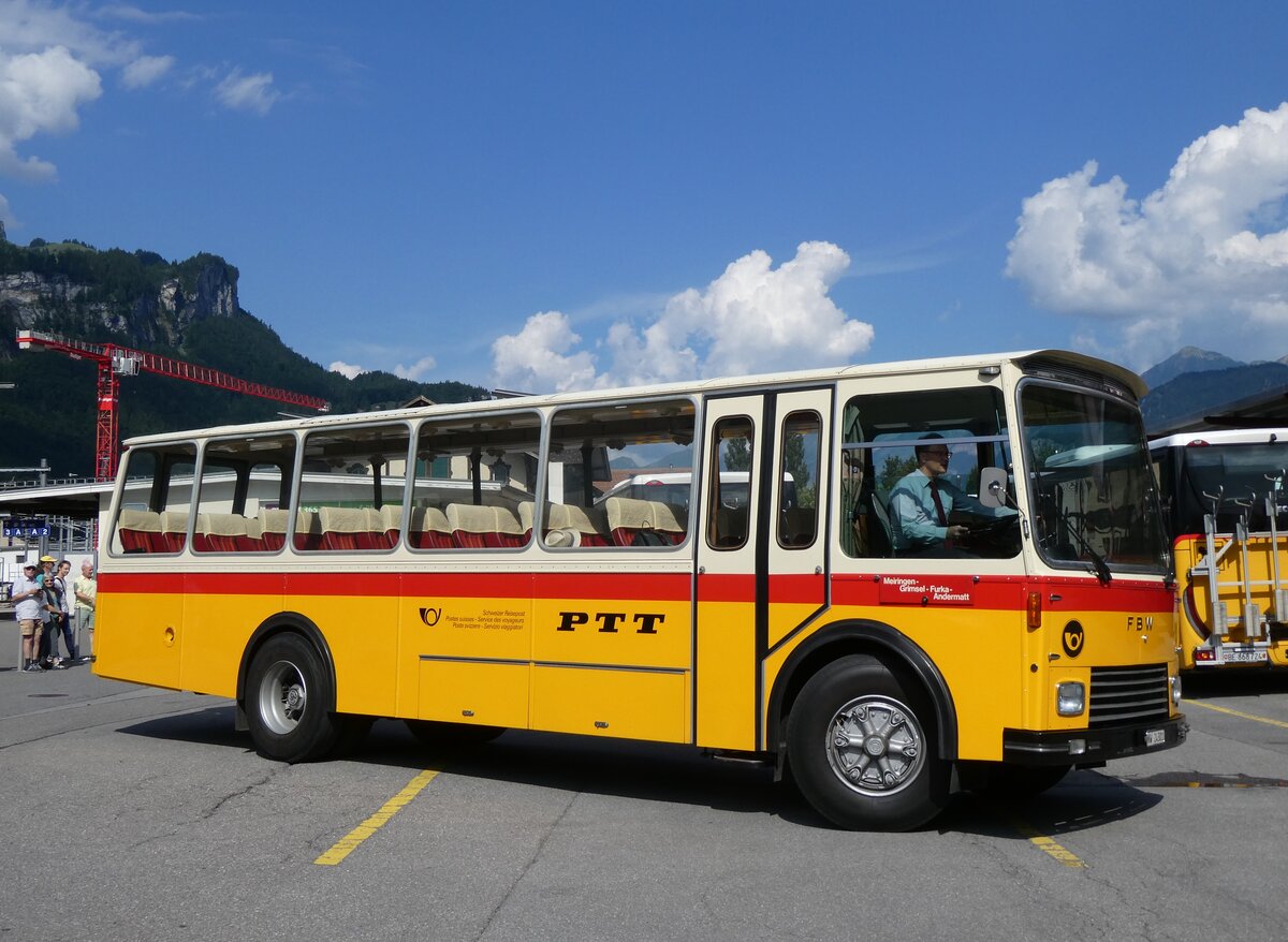 (277'376) - Lambach, Gommiswald - NW 24'301 - FBW/Eggli (ex Tanner+Lambach, Reigoldswil; ex Lambach, Rieden; ex Meier, Grt; ex AVG Grindelwald Nr. 13; ex P 24'182) am 1. Juli 2025 beim Bahnhof Meiringen