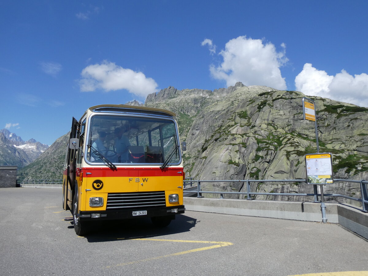 (277'404) - Lambach, Gommiswald - NW 24'301 - FBW/Eggli (ex Tanner+Lambach, Reigoldswil; ex Lambach, Rieden; ex Meier, Grt; ex AVG Grindelwald Nr. 13; ex P 24'182) am 1. Juli 2025 in Grimsel, Hospiz