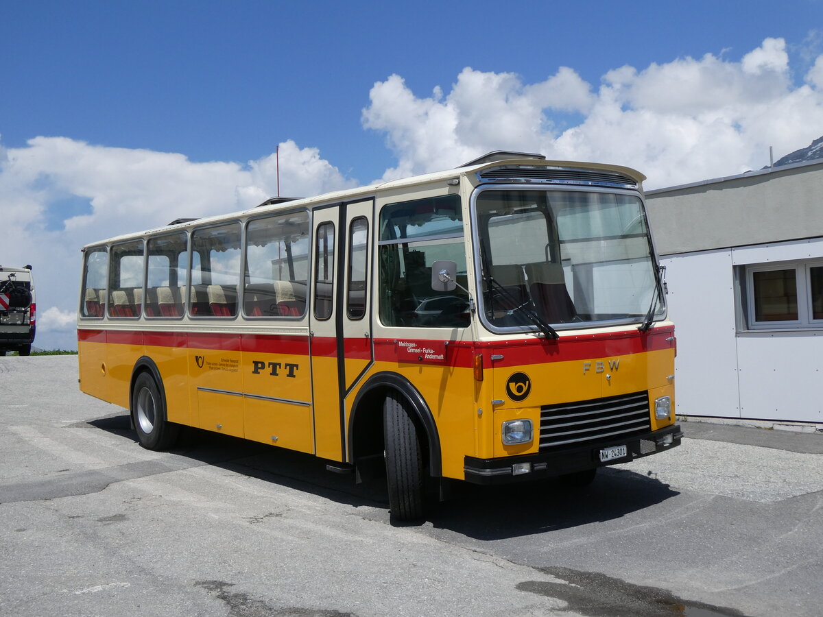 (277'436) - Lambach, Gommiswald - NW 24'301 - FBW/Eggli (ex Tanner+Lambach, Reigoldswil; ex Lambach, Rieden; ex Mller, Grt; ex AVG Grindelwald Nr. 13; ex P 24'182) am 1. Juli 2025 in Grimsel, Passhhe