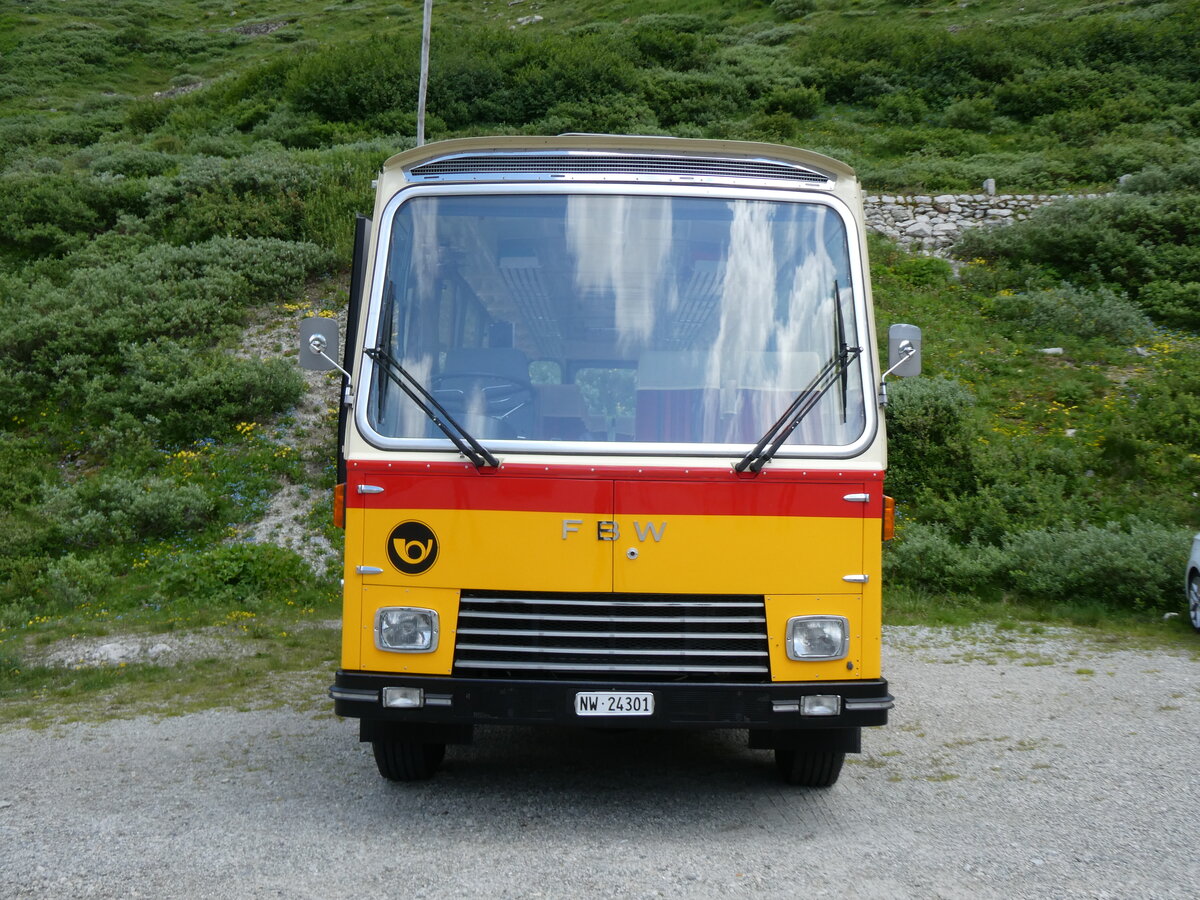 (277'446) - Lambach, Gommiswald - NW 24'301 - FBW/Eggli (ex Tanner+Lambach, Reigoldswil; ex Lambach, Rieden; ex Meier, Grt; ex AVG Grindelwald Nr. 13; ex P 24'182) am 1. Juli 2025 in Oberaar, Stausee 