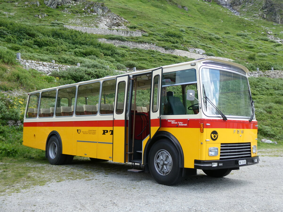 (277'447) - Lambach, Gommiswald - NW 24'301 - FBW/Eggli (ex Tanner+Lambach, Reigoldswil; ex Lambach, Rieden; ex Meier, Grt; ex AVG Grindelwald Nr. 13; ex P 24'182) am 1. Juli 2025 in Oberaar, Stausee