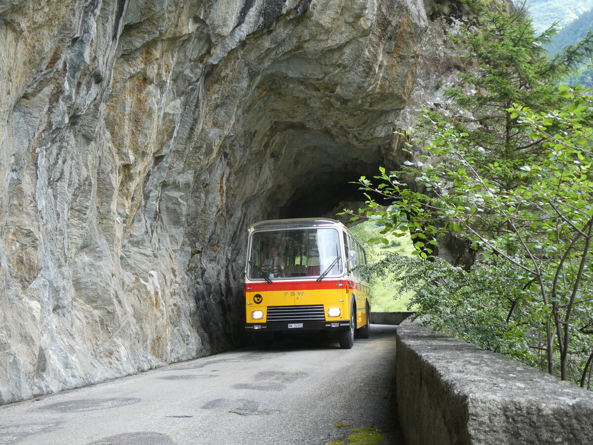 (277'465) - Lambach, Gommiswald - NW 24'301 - FBW/Eggli (ex Tanner+Lambach, Reigoldswil; ex Lambach, Rieden; ex Meier, Grt; ex AVG Grindelwald Nr. 13; ex P 24'182) am 1. Juli 2025 auf der alten Grimselstrasse