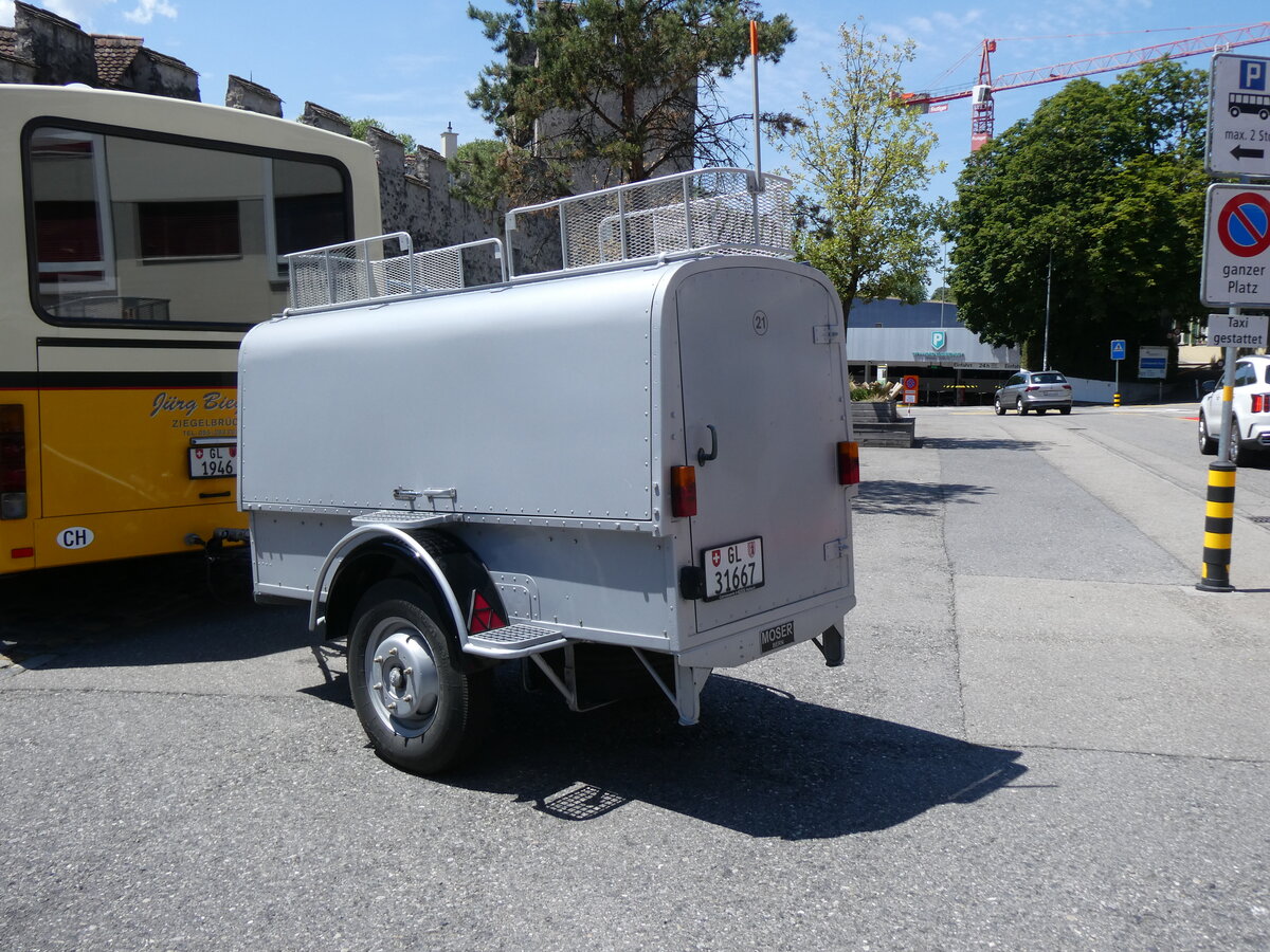 (277'484) - Biegger, Ziegelbrcke - Nr. 21/GL 31'667 - Moser Gepckanhnger (ex Ryffel, Uster; ex P 30'272; ex P 10'339) am 2. Juli 2025 in Thun, Berntorplatz