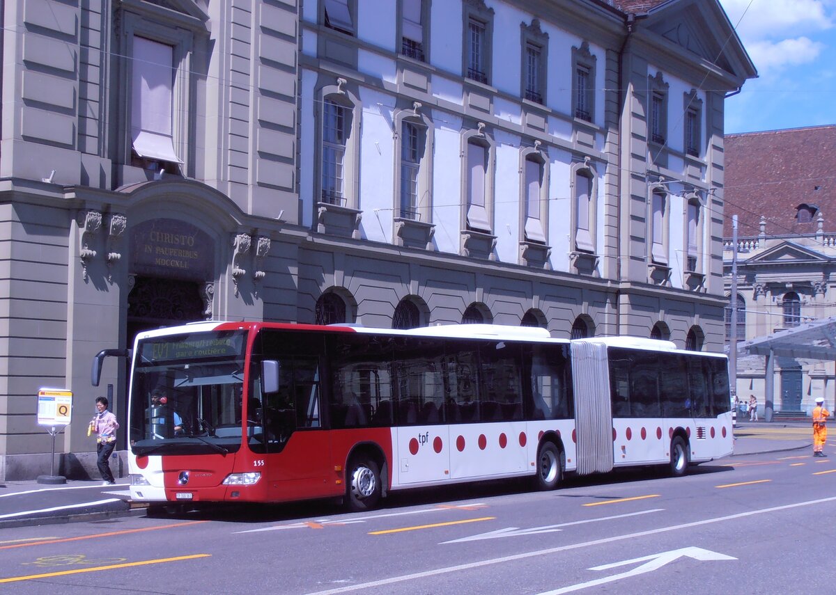 (277'828) - TPF Fribourg - Nr. 155/FR 300'361 - Mercedes am 12. Juli 2025 beim Bahnhof Bern