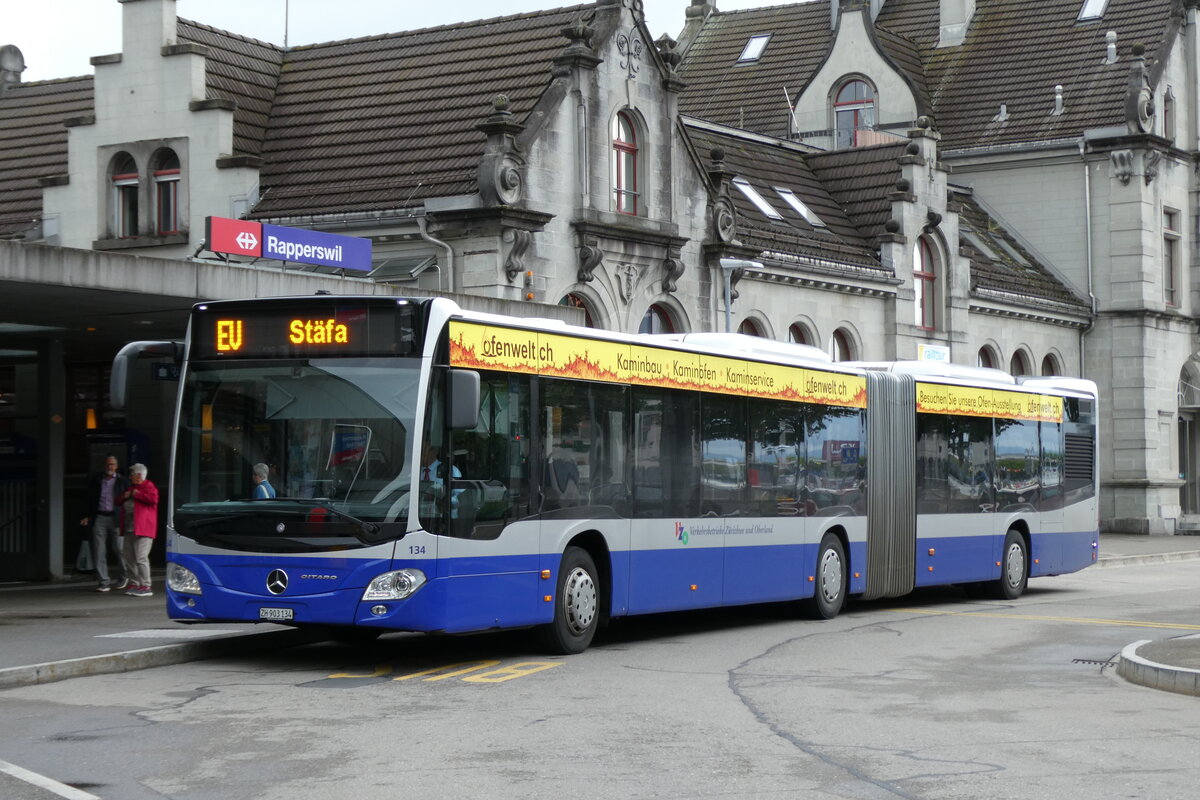 (278'010) - VZO Grningen - Nr. 134/ZH 903'134 - Mercedes am 25. Juli 2025 beim Bahnhof Rapperswil