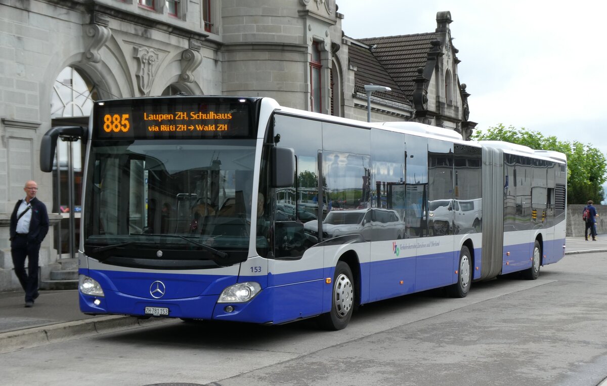 (278'011) - VZO Grningen - Nr. 153/ZH 781'153 - Mercedes am 25. Juli 2025 beim Bahnhof Rapperswil